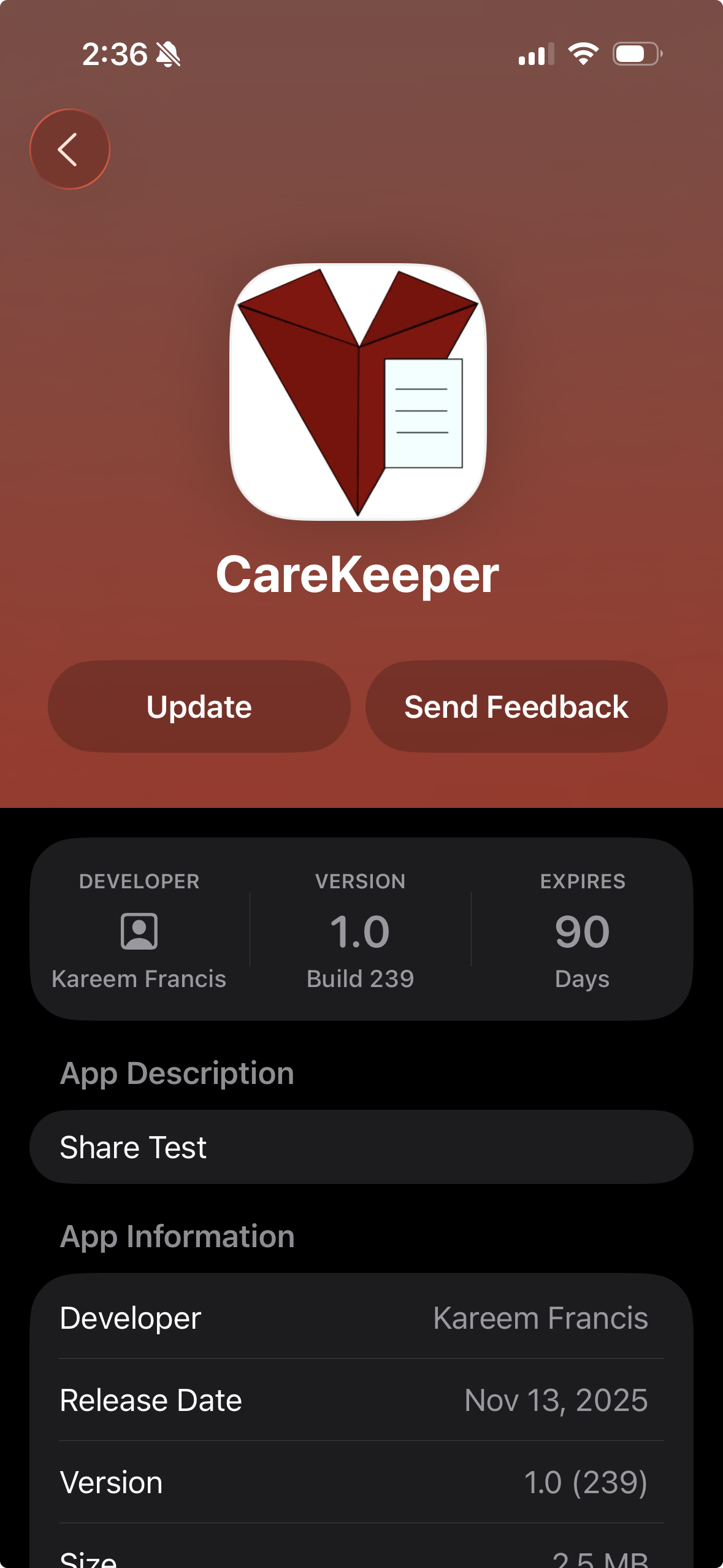 App Store listing for CareKeeper