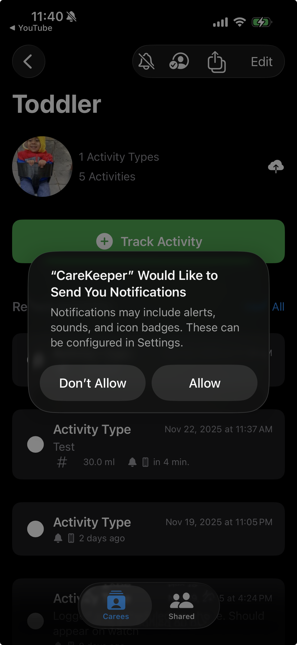 Permission request screens - Notifications