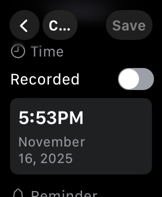 Watch edit activity screen 1