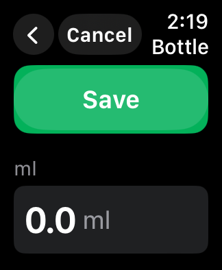 Watch quantity adjustment with Digital Crown highlighted